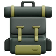 Sticker - backpack 3d render icon illustration