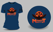Midnight Hour With Vampire And Witches T Shirt Design
