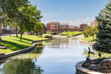 Fototapeta  - Pueblo Riverwalk along the Arkansas River in Pueblo, Colorado