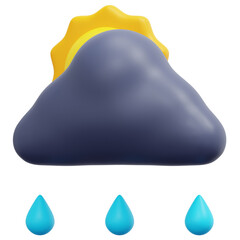 Poster - rainy day 3d render icon illustration