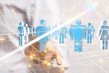 Poster - Global network. Blockchain. 3D illustration. Neural networks and artificial intelligence. Abstract