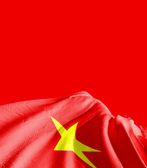 Vietnam national flag cloth fabric waving - Image