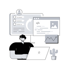 Poster - Microsite development abstract concept vector illustration. Microsite web development, small internet site, graphic design service, landing page, software programming team abstract metaphor.