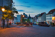 Blick auf den Platz Roßplan, blaue Stunde, Altenburg, Thüringen, Deutschland