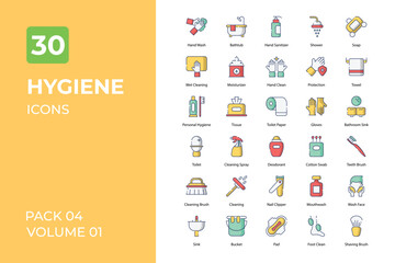  Hygiene icons collection. Set contains such Icons as bacterium, body, care, and more