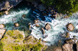 Aerial view of Adda river with Rapids, Northern Italy