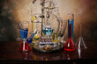 : Artista del ferro, vetri e provette da laboratorio per l'inventore delle bevande, con valvole nixie e calendario 2022