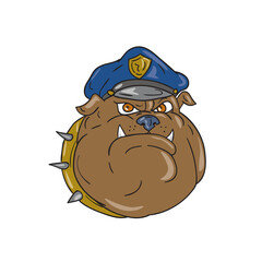 Wall Mural - Bulldog Policeman Head Cartoon