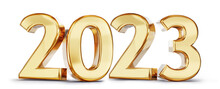 2023 Golden Symbol Bold Letters 3d-illustration