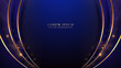© CoolFinger101 - Blue luxury background with golden lines curve, shine dots effect and bokeh decoration. Elegant style design template concept