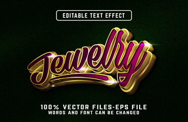 Poster - Jewelry 3d realistic text effect with golden style premium vectors