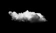 white cloud isolated on black background.