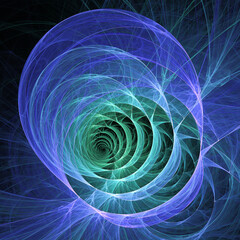 Wall Mural - abstract fractal spiral background, computer-generated illustration.