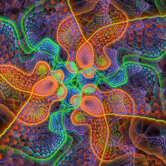 Wall Mural - abstract fractal background, computer-generated illustration.