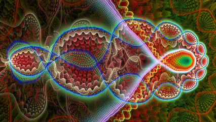 Wall Mural - abstract fractal background, computer-generated illustration.