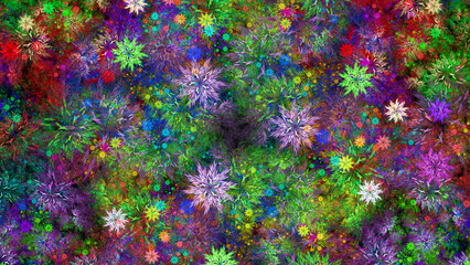 Wall Mural - abstract fractal background, computer-generated illustration.