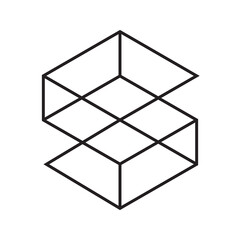 Poster - abstract line geometric sign in hexagon and triangle shapes. minimal logotypes collection. simple or