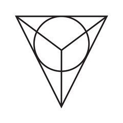 Poster - abstract line geometric sign in hexagon and triangle shapes. minimal logotypes collection. simple or