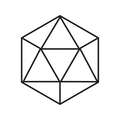 Poster - abstract line geometric sign in hexagon and triangle shapes. minimal logotypes collection. simple or
