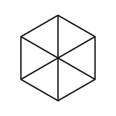 Poster - abstract line geometric sign in hexagon and triangle shapes. minimal logotypes collection. simple or