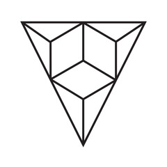 Poster - abstract line geometric sign in hexagon and triangle shapes. minimal logotypes collection. simple or