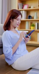 Poster - Asian woman using smartphone