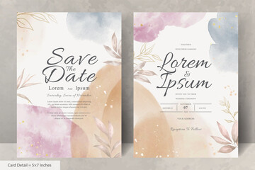 Wall Mural - Hand Painted Watercolor Floral Wedding Invitation Template