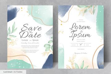 Wall Mural - Hand Painted Watercolor Floral Wedding Invitation Template