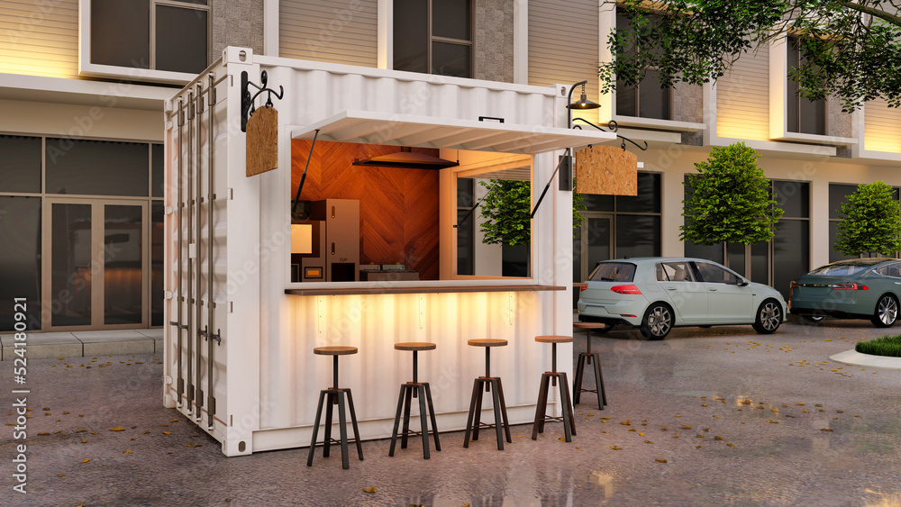 Container Box Booth 10ft Shipping Container Booth Stock Illustration | Adobe Stock
