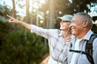 © Courtney Haas/peopleimages.com - Hiking, adventure and freedom with a senior couple enjoying and exploring the forest or woods and bonding together. Happy, carefree and exploring retired man and woman looking at the views outdoors