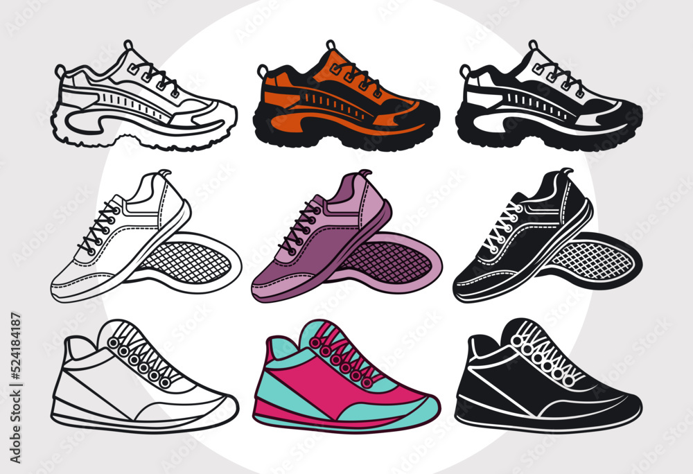 Sneakers SVG Bundle | Sneakers Svg | Shoes Svg | Running Shoes Svg ...