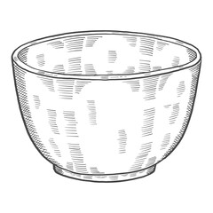 bowl Kitchenware isolated doodle hand drawn sketch with outline style