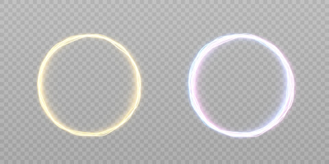 Leinwandbilder - light ring.abstract neon round shape. Glowing vintage or futuristic frame. Vector