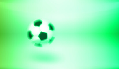 Poster - Flying football ball. 3d vector banner with copy space
