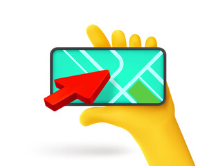 Poster - Сhoice a way on smartphone. 3d vector icon