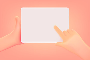 Aufkleber - Using tablet computer with blank screen. 3d vector illustration