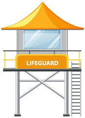 Poster - Beach lifeguard tower isolated