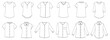 blouse cad drawing vector illustration womens formal wear shirt blouse flat sketch.