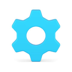 Poster - Blue cogwheel gearwheel mechanical gear industrial brainstorming factory machinery 3d icon vector