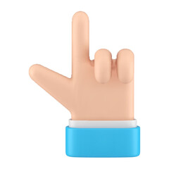 Poster - Business male hand blue suit fingers pointing up idea direction cursor realistic 3d icon vector