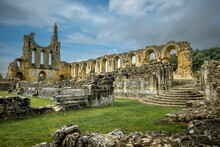 Low-angle View Of An Ancient Building In Byland Abbey, England