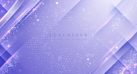 Poster - Elegant purple shade background with line golden elements. Luxury background with 3D style.