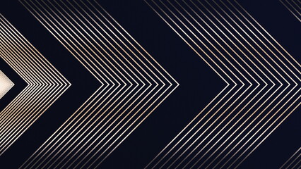 Fototapete - Abstract luxury black grey gradient backgrounds with animated golden metallic stripes. Elegant horizontal banner. Copy space. Dark backdrop 3D