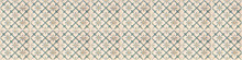 Old Beige Green Seamless Flowers Flower Vintage Geometric Shabby Mosaic Ornate Patchwork Porcelain Stoneware Tiles, Square Mosaic Stone Concrete Cement Tile Wall Texture Background Pattern Panorama.