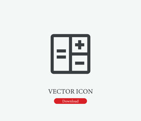 Poster - Calculator vector icon. Editable stroke. Symbol in Line Art Style for Design, Presentation, Website or Mobile Apps Elements, Logo.  Mathematics symbol illustration. Pixel vector graphics - Vector