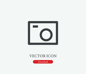 Poster - Camera vector icon. Editable stroke. Symbol in Line Art Style for Design, Presentation, Website or Mobile Apps Elements, Logo. Camera symbol illustration. Pixel vector graphics - Vector