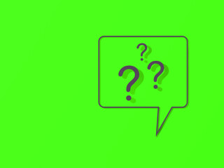 Fototapete - Question mark with shadow on green background. 3d image. 3d rendering.
