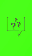 Fototapete - Question mark with shadow on green background. 3d image. 3d rendering. Vertical image.