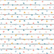 Childish seamless pattern. Scandinavian background. Pastel color patern. Repeated cute small triangles. Hand drawn printed. Repeating tiny triangle printing. Design baby prints. Vector illustration