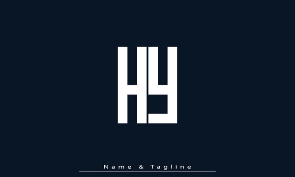 Alphabet letters Initials Monogram logo HY , YH